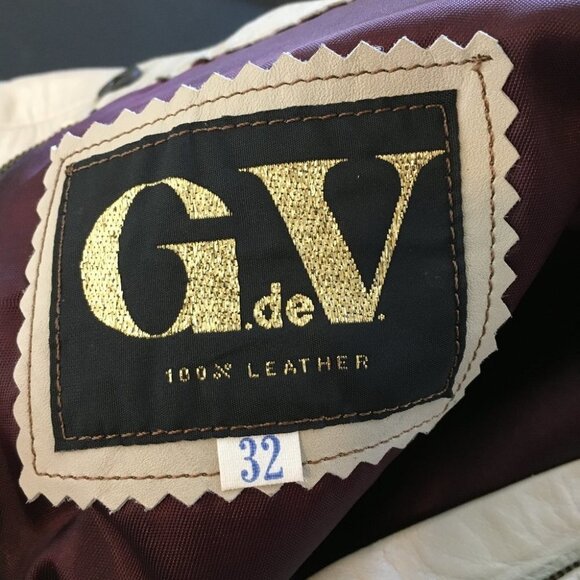 G. de V. Tan leather skirt 32 - Picture 6 of 7